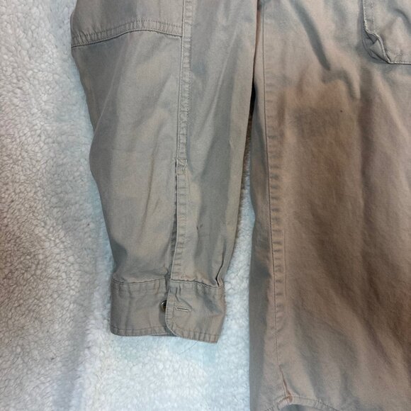 Bugle Boy Originals Cargo Mens Long Sleeve Button-Up Shirt Size L Beige Cotton - Picture 5 of 12